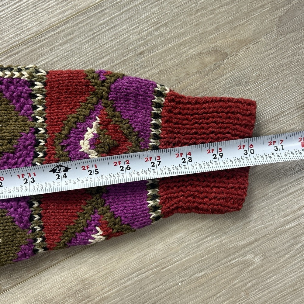 Vintage Segrets Sun Prints Small Mock neck Sweater Multicolor 3D Hand Knit - Picture 6 of 7